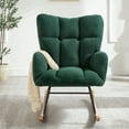 thumbnail image 2 of DECMAY Glider Chair for Living Room, Tufted Upholstered Teddy Fabric Rocking Accent Chair with Metal Frame and Wooden Legs, 2 of 12