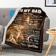 thumbnail image 4 of Personalized to My Dad Blanket from Daughter, Lion Blanket for Fathers Day Birthday Idea for Father, Custom Name Super Soft Flannel Warm Throw Blanket for Couch Bed, 4 of 5