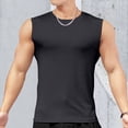 thumbnail image 2 of Hessimy Mens Graphic Tees Breathable Sleeveless T Shirt Tops Slim Fashion Summer Round Neck Short Sleeve Polo Shirts for Men(GY2,L), 2 of 5