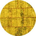 thumbnail image 1 of Ahgly Company Indoor Round Patchwork Yellow Transitional Area Rugs, 6' Round, 1 of 4