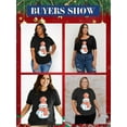 thumbnail image 4 of XCHQRTI Christmas Tree Shirt for Women Plus Size Tshirt Short Sleeve Graphic Top, 4 of 11