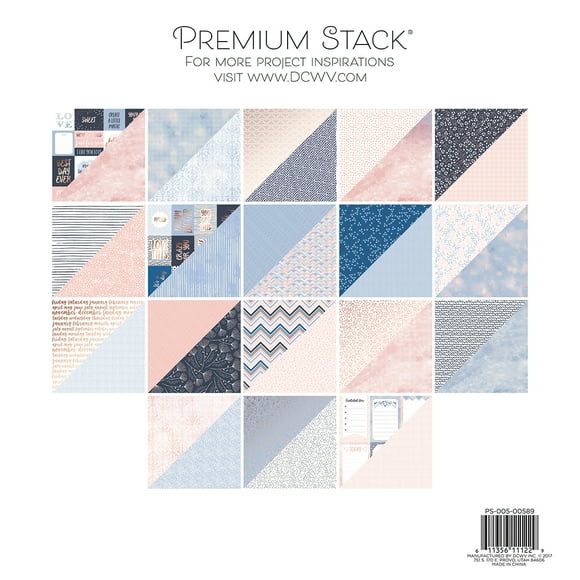 Dcwv Paper Stack Double-Sided 12"X12" 36/Pkg-Peri & Peach, 12 W/Rose Gold
