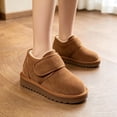 thumbnail image 2 of Unisex Kids Thick Fleece Lined Winter Snow Boots, Soft Bread Style Non Slip Warm Cotton Shoes for Toddler Boys Girls Cold Season Wear Brown 1.5-2 Years, 2 of 7