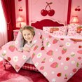 thumbnail image 4 of meiyoeat Kawaii Strawberry Daisy 7-Piece Twin Bedding,Sweet Fruit Initial P Letter Bedding Comforter Set For Girl,Pink Reversible, 4 of 7