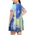 thumbnail image 4 of EQWLJWE Robes pour Femmes Été Ample Décontracté Grande Taille Confortable Col Rond Imprimé Fleuri Bretelles à Franges Robe de Soirée, 4 of 5