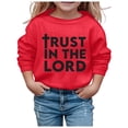thumbnail image 1 of PMVFHDE Sweat à Capuche Confortable pour Filles, Sans Capuche, Col Rond, Imprimé, Manches Longues, Rouge, 5-6 Ans, 1 of 4