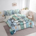 thumbnail image 2 of Castle Fairy Beach Camper Art Bedding Comforter Set 7 Pieces for Adults, Adventure Theme Full Bedding Set for Bedroom, Blue White,Grey Reversible, 2 of 7