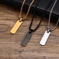 thumbnail image 4 of Collares de barra personalizados para hombres y niños, colgante geométrico Vertical de acero inoxidable impermeable con cadena de caja, 4 of 4