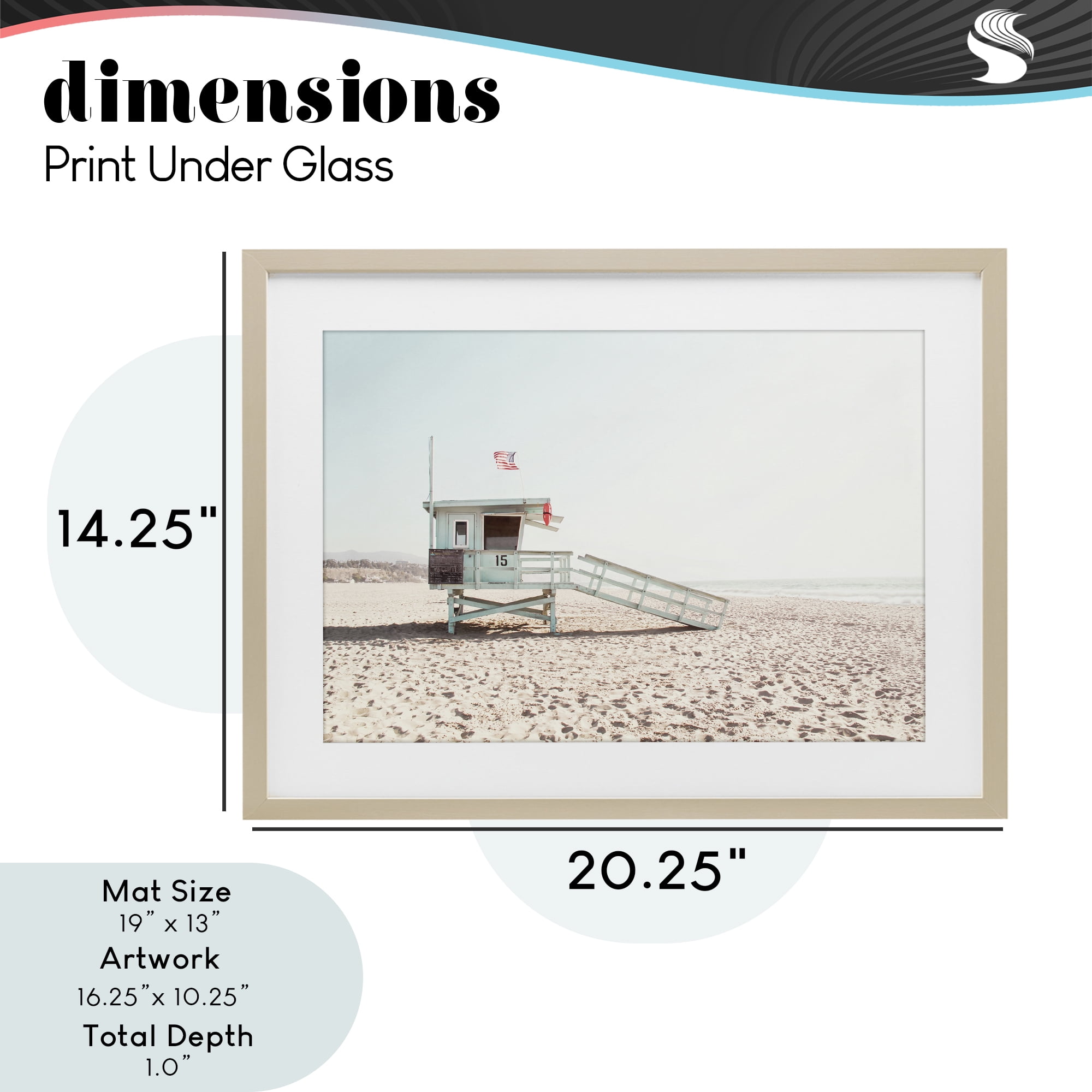 Lifeguard Hut Sunny Day Birch Framed Print Under Glass, design by Sisi and Seb