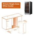 thumbnail image 6 of Ca'Lefort 15inch Wine Cooler Refrigerator,33 Bottle Wine Fridge Single Zone with Stainless Steel Reversible Tempered Glass Door, 6 of 8