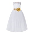 thumbnail image 2 of Ekidsbridal Girl Bridesmaid Flower Girl Dress - White Lace Dress with Keyhole Back 178T-A (Size: 2-12), 2 of 3