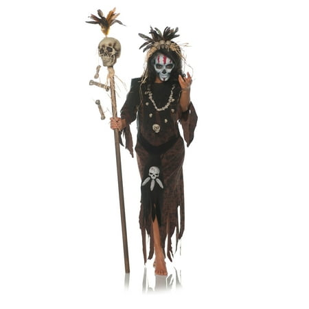 Witch Adult Womens Costume - Hex Womens Adult Witch Doctor Voo Doo Magic Halloween Costume