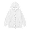 thumbnail image 4 of Huangx Girls Button Hoodie Sweatshirt, Long Sleeve Henley Pullover with Front Pocket, Casual Fall Winter School Outfit for Teen Girls & Kids White 13-14 Years, 4 of 7