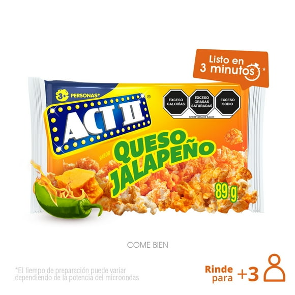Palomitas para microondas ACT II sabor queso jalapeño 89 g