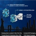 thumbnail image 2 of Gem Stone King 14K White Gold London Blue Topaz Double Notch Stud Earrings | 2.00 Cttw | Gemstone November Birthstone | Oval 7X5MM | Gold Earrings for Women Men, 2 of 6