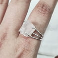 thumbnail image 3 of Natural Rose Quartz Ring, Rough Quartz Gemstone Ring, Birthstone, 3 Plain Band, 925 Sterling Silver, Womens Ring, Christmas, Thanksgiving, Handmade, Statement Jewelry, Rough Gemstone Jewelry, 3 of 5