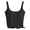 Black, variant on vigerkar Womens Cotton Crop Tank Tops with Built in Bras Casual Scoop Neck Summer Cami Trendy Comfy Basic Tank Tops (Coffee, XL)