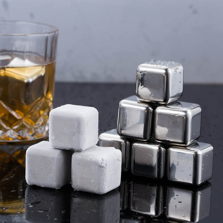  Surgical Grade Steel Whiskey Stones - BEST - Whiskey Rocks Ice  cubes - 100%: Home & Kitchen