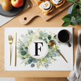 thumbnail image 2 of Letter F Placemats Set&nbsp;of&nbsp;2 Alphabet Green Eucalyptus Leaves Plant Simple Heat Insulation Washable Place Mats, Non-Slip Table Mats for Dining Table Party Kitchen Decor,13x19 Inch, 2 of 9