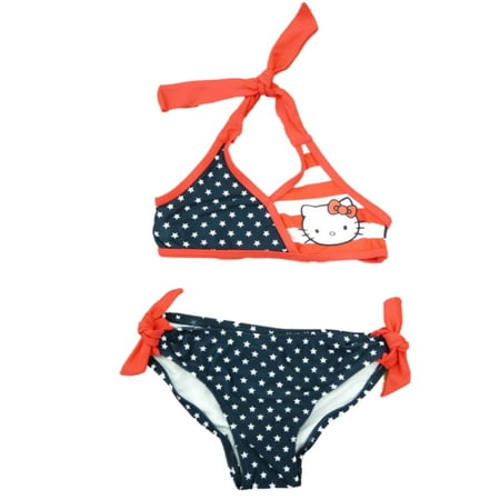 Hello Kitty Slim Pouch - Hello Kitty Girls Patriotic Swimming Suit Swim Bikini Bathing Suit 2 PC