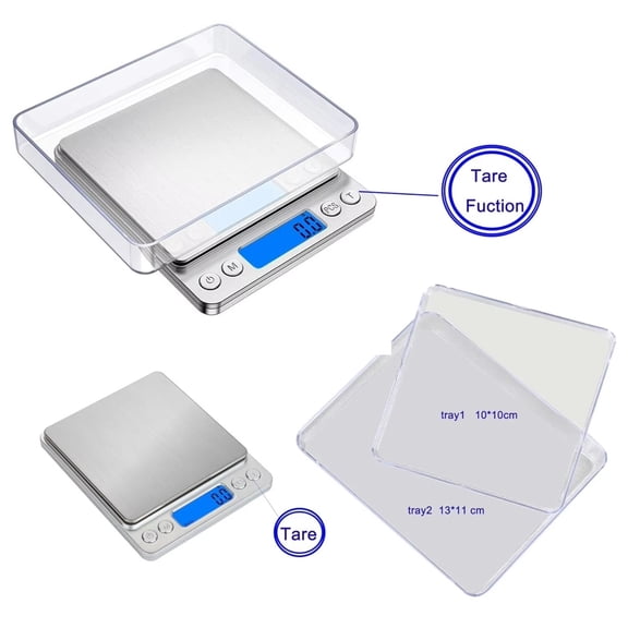 Digital Food Scale with Gram and Ounce Kitchen Scale with Tray Portable Mini Digital Scale 6 Measure