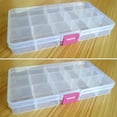 thumbnail image 1 of Utility 5 Colors 15 Grids Jewelry Nail Art Beads Tool Craft Adjustable Organizer Storage Box Case Holder, 1 of 6