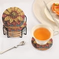 thumbnail image 5 of Welcome with Flower Drink Coasters with Holder Absorbent Coaster for Coffee Table Room Decor 6 Pack, 5 of 7