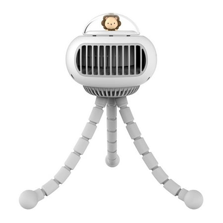 

KAOU 3600mAH Mini Fan Lovely Shape Easy to Carry Rechargeable Mute 4-Gear Wind Energy Saving ABS Flexible Tripod USB Fan for Travel