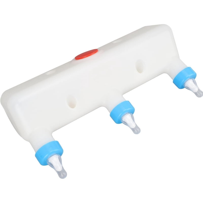 Farm Animal Feeder with 3 Nipple Spouts, 3 Liter Thickened Drinking Bottle, Can be Hung Upside Down, Suitable for Lambs and Piglets