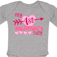 thumbnail image 4 of Inktastic My First Valentine's Day with Pink Heart and Arrow Boys or Girls Long Sleeve Baby Bodysuit, 4 of 5