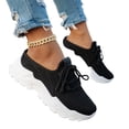 thumbnail image 2 of HAJWOH Orthopedic Shoes for Women Arch Support Slip on Non Slip Nurse Shoes Breathable Knitted Mesh Stretch Volleyball Shoes Comfort 2026 Foam Shoes Black 40, 2 of 4