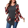 thumbnail image 3 of LilyLLL Womens Plus Size Christmas Tops Plaid Check Print Pocket Tunic Blouse Shirt, 3 of 6