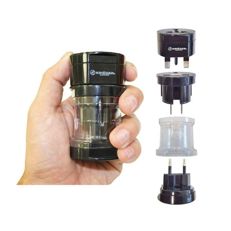KRIEGER® Small Size Worldwide International Travel Plug Adapter Kit- 150+