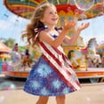 thumbnail image 4 of felwors Girls July 4th Dress Red White Blue Toddler Patriotic Outfit American Sundress 1-6 Years(White,1-2 Years), 4 of 5