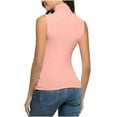 thumbnail image 5 of RYRJJ Womens Mock Turtleneck Tank Tops Sleeveless Basic Solid T-Shirts Blouse Slim Fited Stretchy Layer Tee Shirts(Pink,XXL), 5 of 9