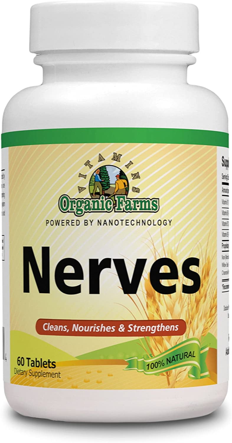 Nerves 60 Tablets Nervous System 100 Natural Dietary Supplement