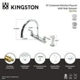 thumbnail image 4 of Kingston KB2798KL Knight Two-Handle 4-Hole 8" Centerset Kitchen Faucet with Side Sprayer in Brushed Nickel, 4 of 4