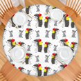 thumbnail image 2 of Cute Hedgehog Apple Round Fitted Tablecloth with Elastic Edge,Dining Table Cover Waterproof,Outdoor Round Tablecloth for Camping,Dining,Indoor and Outdoor, 2 of 7