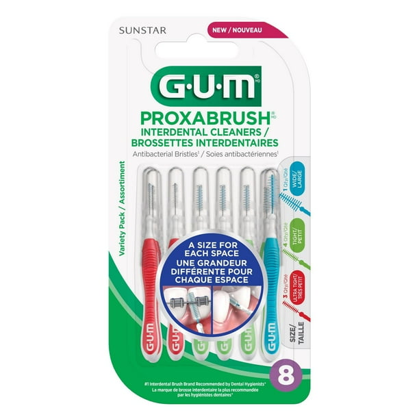 GUM® PROXABRUSH® Variety Pack - 3 Ultra Tight, 4 Tight, and 1 Wide