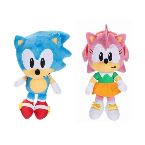 Peluche Sonic The Hedgehog de 9 pulgadas, paquete de 2 unidades, Sonic & Amy