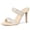 Beige, variant on BLISSFUL STEP Women's Open Toe Stiletto High Heel Rhines Mules Sandals Emerald Green 8