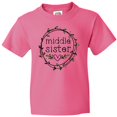 thumbnail image 3 of Inktastic Middle Sister Leaves, Circle, Heart Youth T-Shirt, 3 of 5