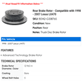 thumbnail image 2 of Rear Brake Rotor - Compatible with 1998 - 2007 Lexus LX470 - Raybestos, 2 of 2