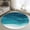 Teal Turquoise, variant on Small Round Rug 3 Ft, Teal Turquoise Waves Non Slip Area Rug for Bedroom, Ombre Coastal Ocean Water Abstract Washable Low Pile Circle Carpet Door Mat for Indoor Home Kitchen Entryway Nursery Decor