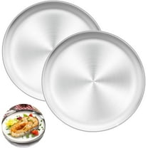 12inch Pizza Pans, Nonstick Round Pizza Trays For Toaster Oven - 2pcs, Silver(Send Goods From Local Warehous)
