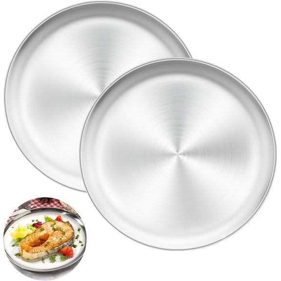 12inch Pizza Pans, Nonstick Round Pizza Trays For Toaster Oven - 2pcs, Silver(Send Goods From Local Warehous)