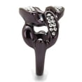 thumbnail image 4 of IP Dark Brown (IP coffee) Stainless Steel Ring with Top Grade Crystal in Clear for Women Clear Stone Color Style TK2558 Size 8, 4 of 4