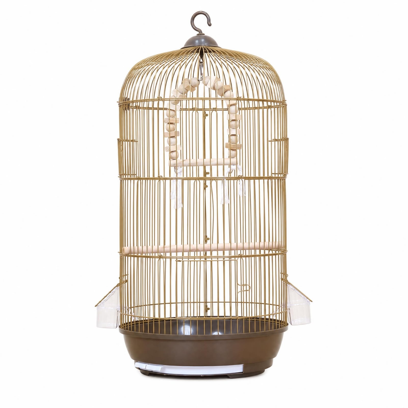 Fzaqwen Bird Cage Parrot Cage Aviary Large Metal Round Design with Removable Tray and Perch for Budgies Cockatiels Home Balcony