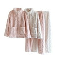 thumbnail image 4 of UAMVSH Womens Fuzzy Fleece Pajama Sets Soft Warm Zip up Loungewear Pjs Winter 2 Piece Outfits Fluffy Plush Sleepwear with Pockets(LargePink), 4 of 4
