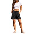 thumbnail image 5 of Womens Athletic Shorts Bermuda 6" High Waisted Hiking Shorts with Pockets Casual Summer Quick Dry Wear for Women Golf Black XXL(XXL), 5 of 6